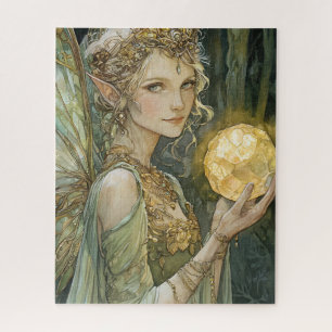 Puzzle Fée De Forêt Enchantée Avec Boule De Cristal