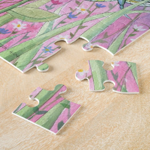 Puzzle Fée et coccinelle en boîte métallique