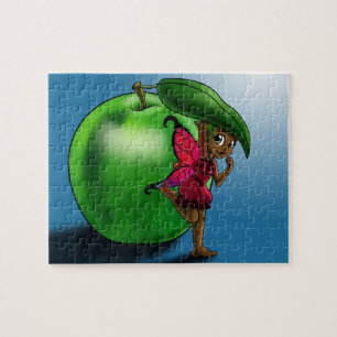 Puzzle Fée et pomme afro-américaine mignonne