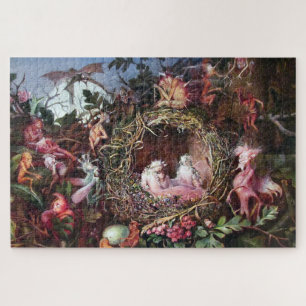 Puzzle Fées dans un nid d'oiseaux, John Anster Fitzgeral