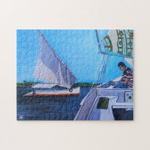 Puzzle Feluccas sur le Nil Peinture par Alfred Fox