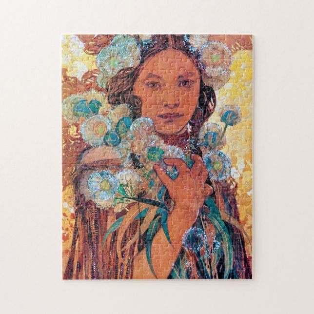 Puzzle Femme amérindienne, Mucha (Vertical)