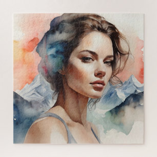 Puzzle Femme art double exposition