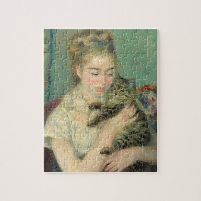 Puzzle Femme avec un chat de Renoir Art (Vertical)