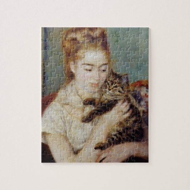 Puzzle Femme avec un chat par Pierre-Auguste Renoir (Vertical)