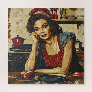 Puzzle Femme dans la cuisine vintage