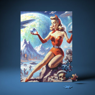 Puzzle Femme de science-fiction Vintage des années 1950