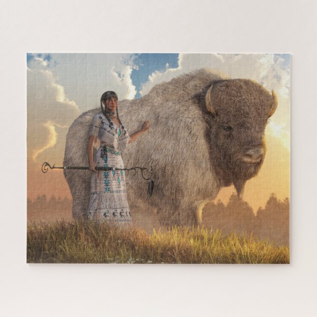 Puzzle Femme de veau de buffle blanc (Horizontal)