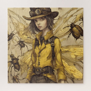 Puzzle Femme d'insectes Steampunk