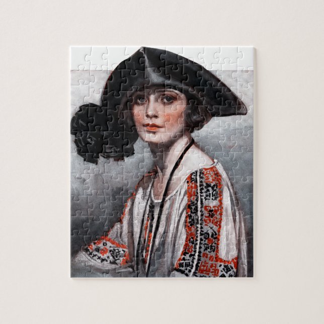 Puzzle Femme en blouse brodée (Vertical)