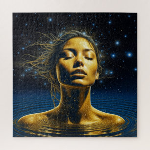 Puzzle Femme éthérée méditant sous les étoiles