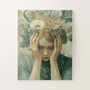 Puzzle Femme florale surréaliste Paysage onirique Style p
