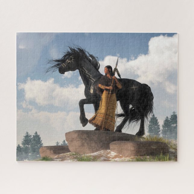 Puzzle Femme Guerrier et Cheval de Guerre (Horizontal)