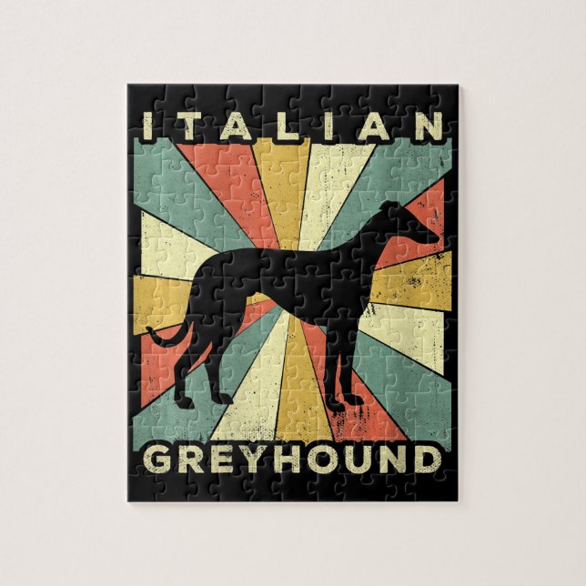 Puzzle Femme Italienne Greyhound Chien les années 70 Cade (Vertical)