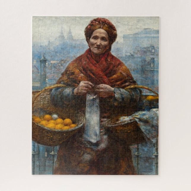 Puzzle Femme juive pauvre qui vend des oranges en Pologne (Vertical)