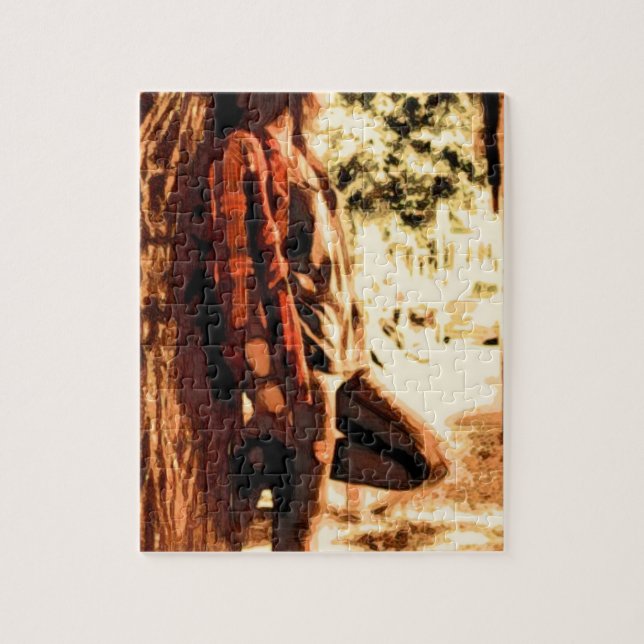 Puzzle Femme par un arbre (Vertical)