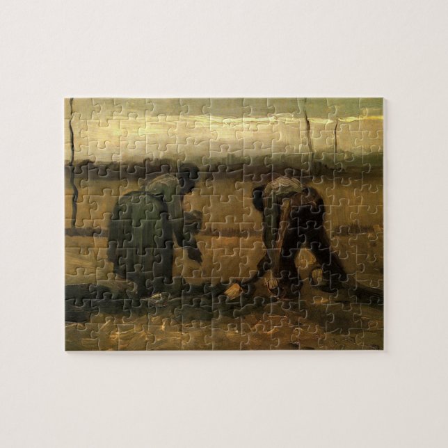 Puzzle Femme paysanne plantant de la pomme de terre par V (Horizontal)