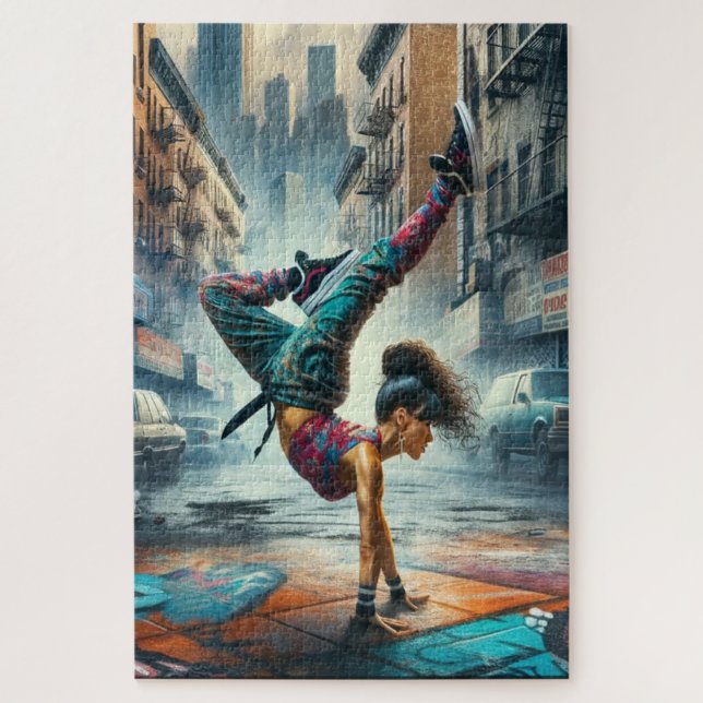 Puzzle Femmes en action de Breakdancer Silhouette de New  (Vertical)