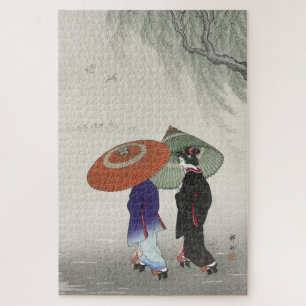 Puzzle Femmes japonaises d'art vintage en Kimonos sous la