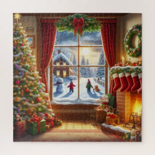 Puzzle Fenêtre de Noël cosy