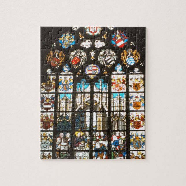 Puzzle Fenêtre en verre teinté médiévale, Hollande (Vertical)