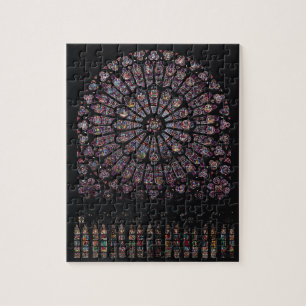 Puzzle Fenêtre rose de transept du nord dépeignant la