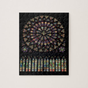 Puzzle Fenêtre rose de transept du sud dépeignant le