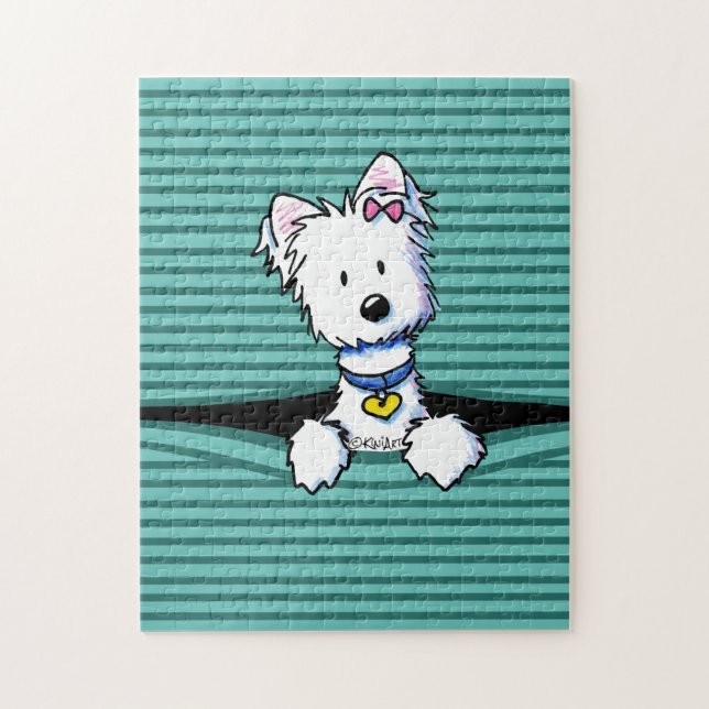 Puzzle Fenêtre Westie KiniArt (Vertical)