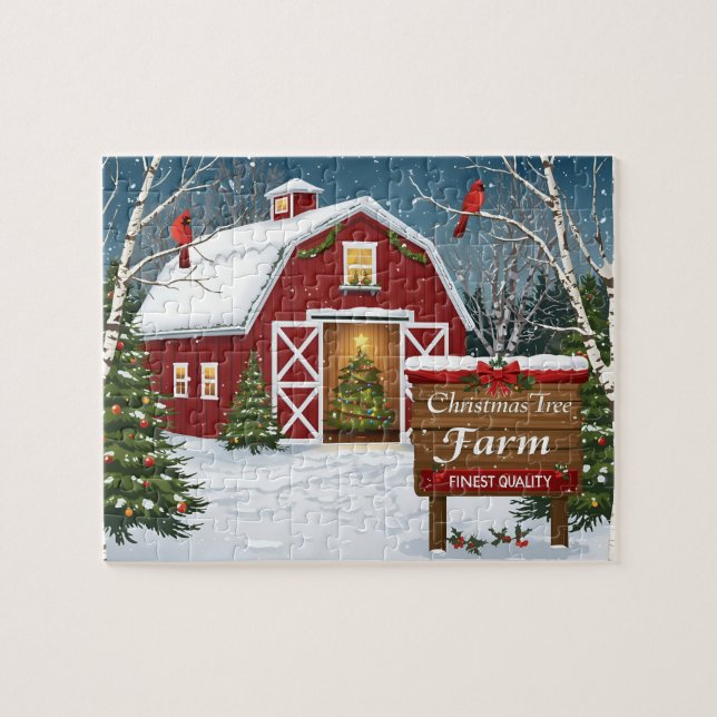 Puzzle Ferme de Noël Red Barn (Horizontal)