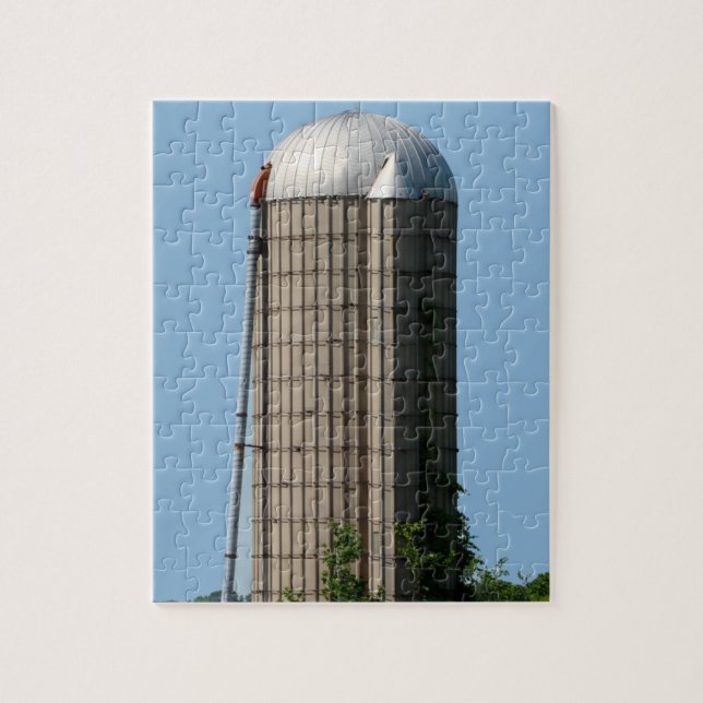 Puzzle Ferme rurale Silo dans le ciel bleu (Vertical)