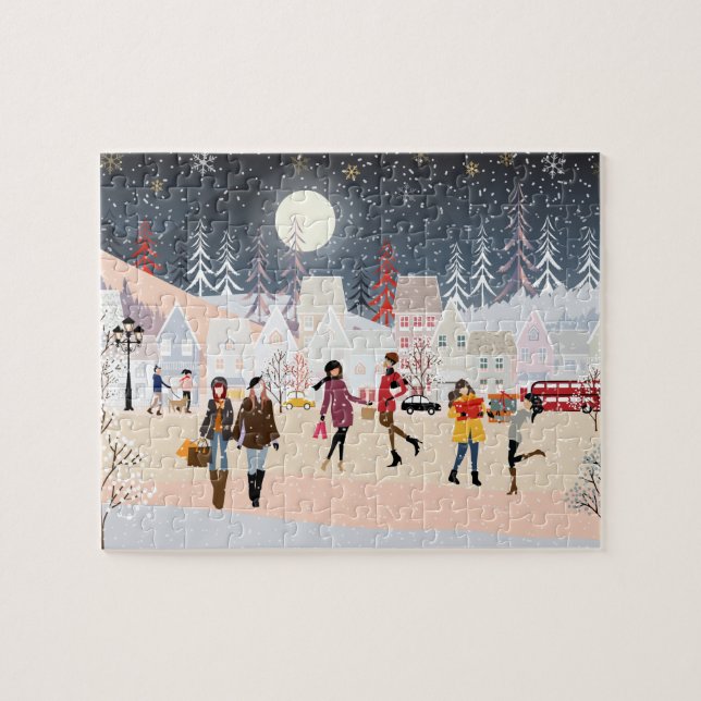 Puzzle Festivals modernes Vacances d'hiver Village de Noë (Horizontal)