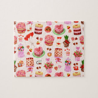 Puzzle Festive Valentines Day Sweets, Cakes, and Desserts