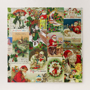 Puzzle Festive Vintage Noël Père Noël Cadeaux pour enfant