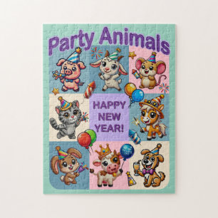 Puzzle Fête Animale "Bonne Année"