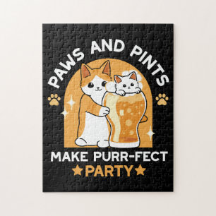 Puzzle Fête de la bière colorée fête du chat - Pâtes et p