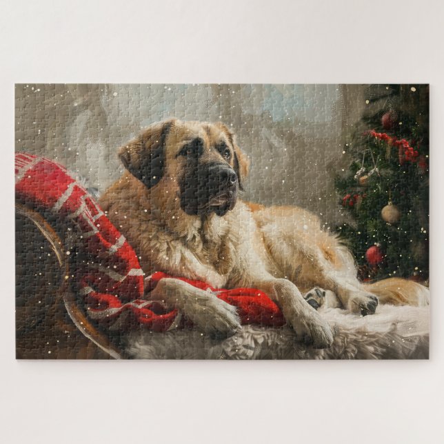 Puzzle Fête de Noël des Chiens de Berger Anatoliens (Horizontal)