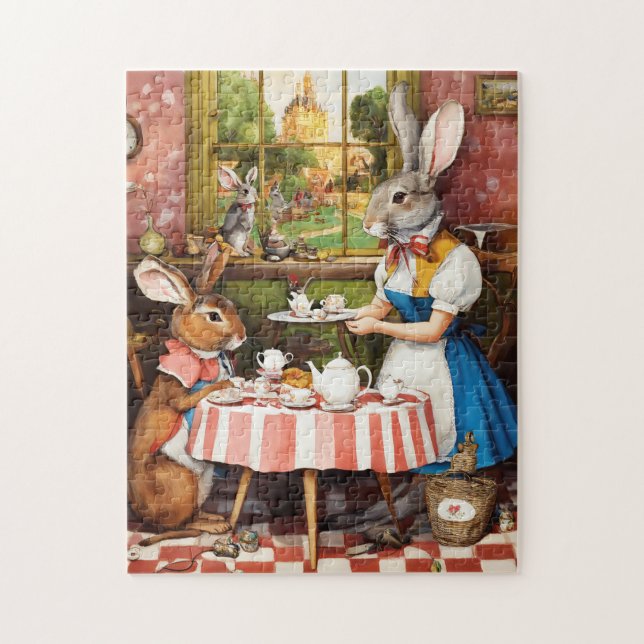 Puzzle Fête de thé à l'Imaginaire lapin Animal (Vertical)