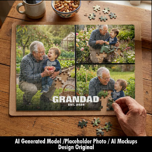 Puzzle Fête des grands-parents Cadeau photo de grand-père