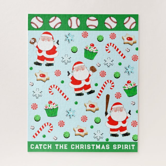 Puzzle Fêtes de Noël de baseball (Vertical)