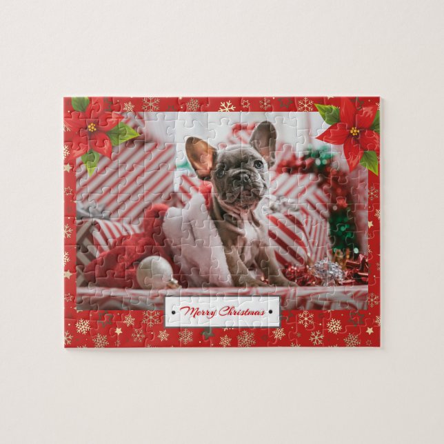 Puzzle Fêtes de Noël personnalisées Photo (Horizontal)