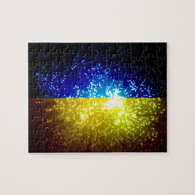Puzzle Feu d'artifice ; drapeau ukrainien (Horizontal)