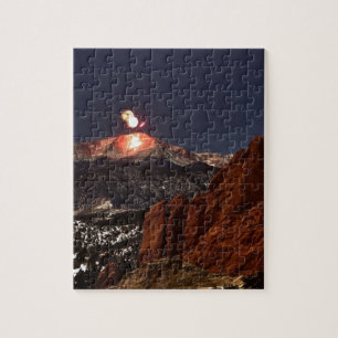 Puzzle Feu d'artifice du Nouvel An au sommet du pic Pikes