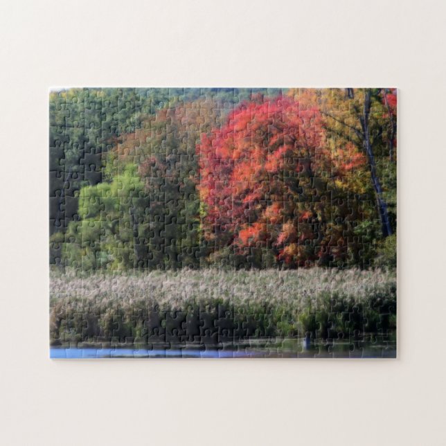 Puzzle Feuillage D'Automne Bordant Un Effet Orton De Mara (Horizontal)