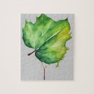 Puzzle Feuille d'aquarelle verte