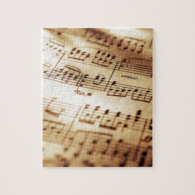 Puzzle Feuille de musique beige vintage (Vertical)