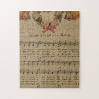 Puzzle Feuille de musique vintage de chant de Noël