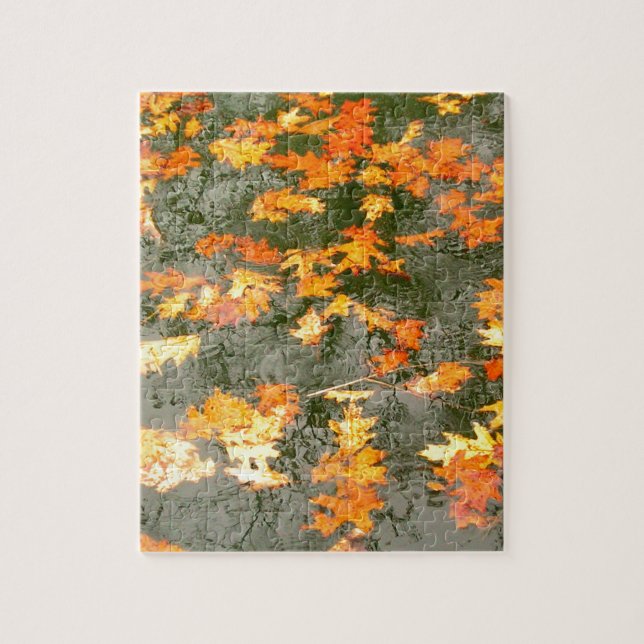 Puzzle feuille tombé sous la pluie (Vertical)