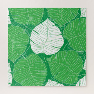Puzzle feuille tropicale Abstraite, peinture artistique.