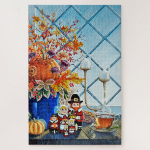 Puzzle Feuilles d'automne, citrouilles, Thanksgiving Nest