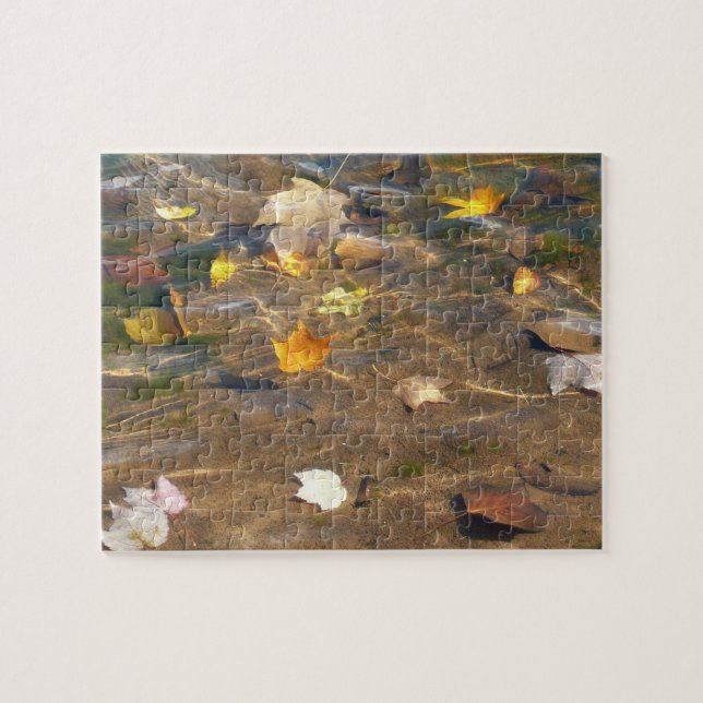Puzzle Feuilles d'automne dans l'étang de l'eau Photograp (Horizontal)